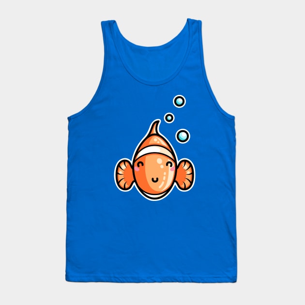 Kawaii Cute Clownfish Tank Top by freeves